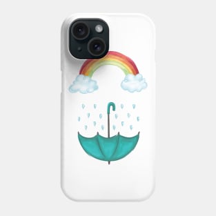 Rainbow and Rain Phone Case