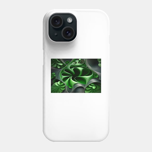 St Patricks Day Artwork - Green abstract artwork Phone Case by Unwind-Art-Work