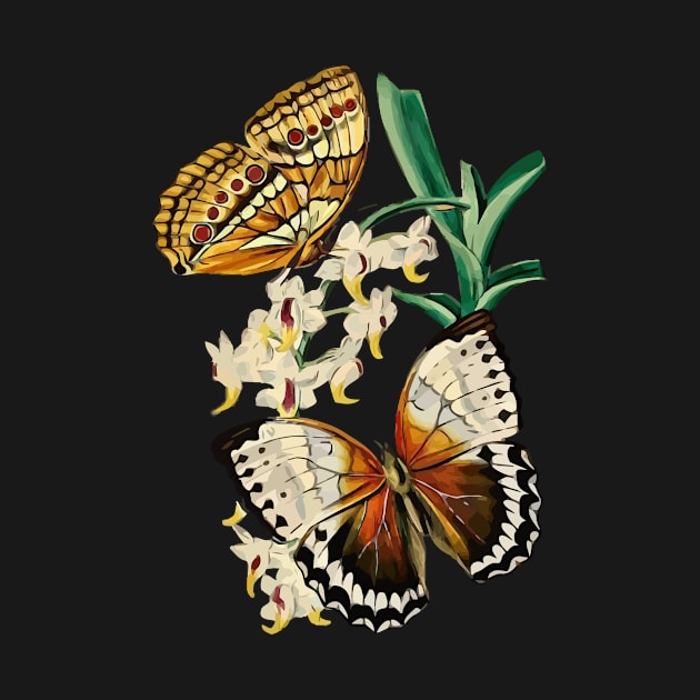 Flower and butterfly digital art by Dope_Design