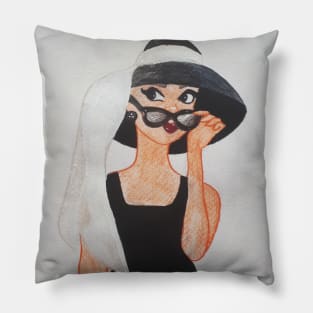 Holly Golightly Watercolour Acrylic Painting Pillow