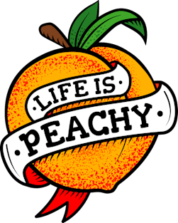 Life Is Peachy Retro Tattoo Style Magnet