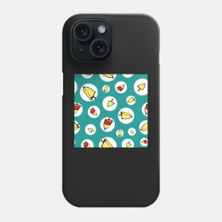 Holiday bells the spotlight on green background Phone Case