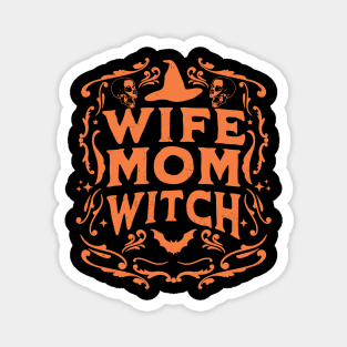 Wife Mom Witch Funny Halloween Witchcraft Retro Magnet