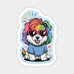 Cute Rainbow Dog Magnet