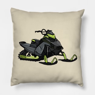 Snowmobile cartoon illustration Pillow