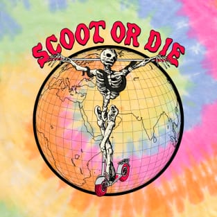 Scoot or Die - Extreme Sports Skeleton on Scooter Cross T-Shirt