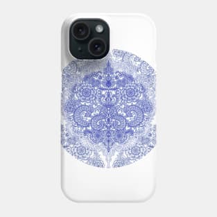 Happy Place Doodle in Cornflower Blue, White & Grey Phone Case