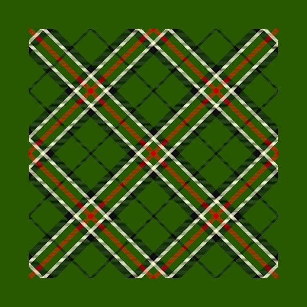 Green, Black, Red and White Tartan Pattern Rotated by sifis