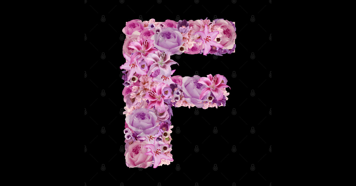 Pink Floral Letter F Letter F Sticker TeePublic