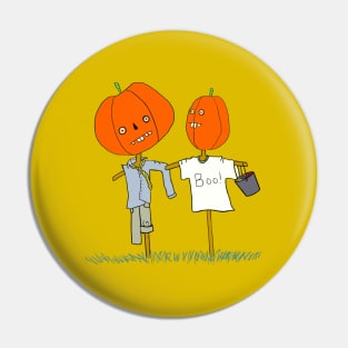 Trick or Treating Scarecrows Pin