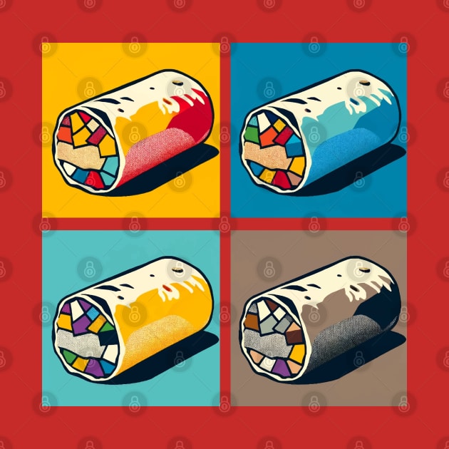 Vibrant Pop Burritos Art - Mexican Cuisine by Pop Art Dish