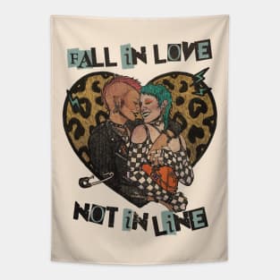 Fall in love not in line Tapestry