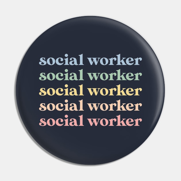 Social Worker Gift Retro Social Worker Pin by kmcollectible