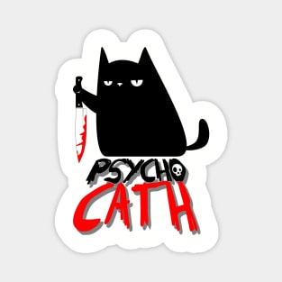 psycho killer cat with knife - new funny halloween cat lover shirt Magnet