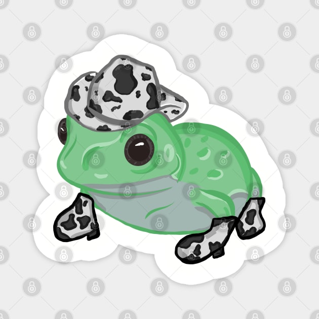 Frog with Cowboy Hat and Cowboy Boots Magnet by RoserinArt