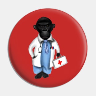 Funny Monkey Doctor Pin