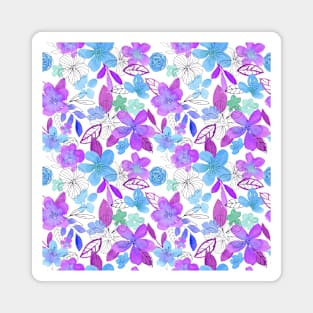 Spring Is Here Blue and Violet Magnet