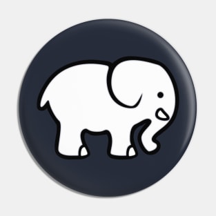 White Elephant Cartoon Image Pin