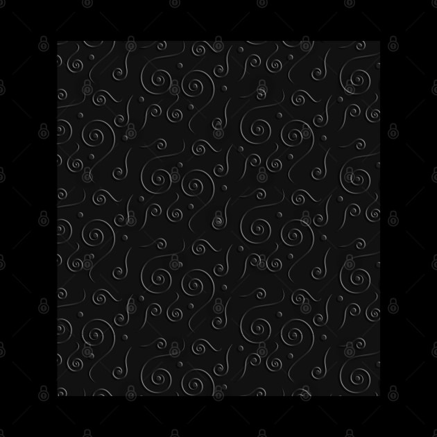 Black textured spiral pattern by Spinkly