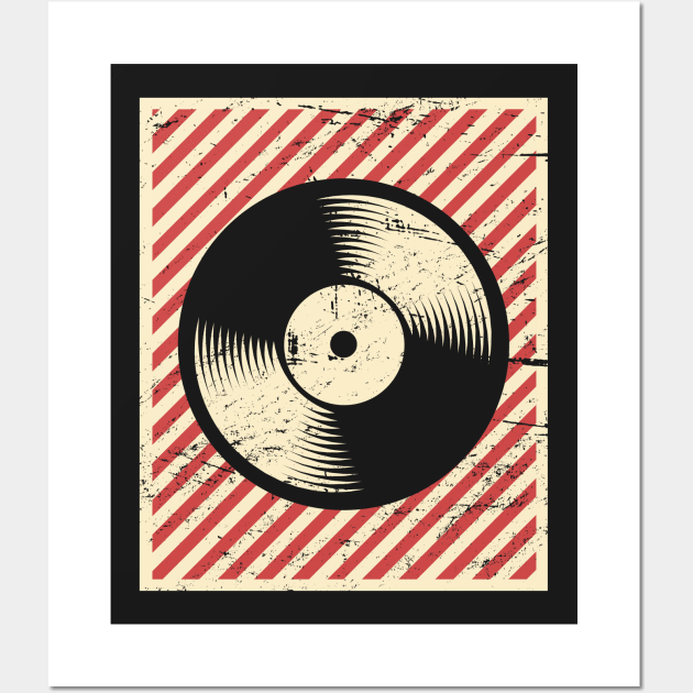 Wall Art Print Colorful musical turntable emblem 80s style design, Gifts &  Merchandise