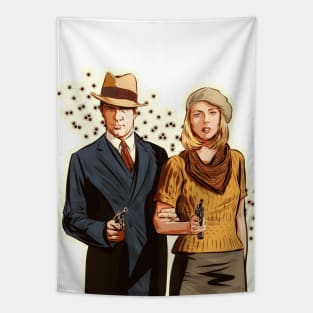 Bonnie and Clyde - An illustration by Paul Cemmick Tapestry