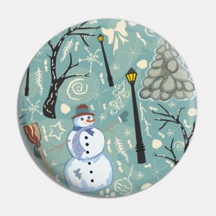 Snowman Pin