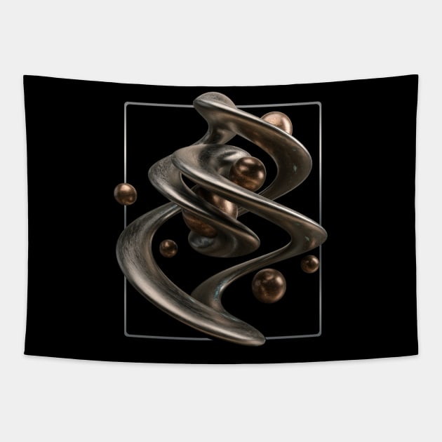 minimalist abstract gold art Tapestry by Nekron