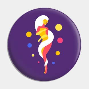 Funky Universe Colorful Lady Pin