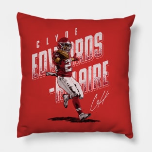 Clyde Edwards-Helaire Kansas City Slanted Outline Pillow