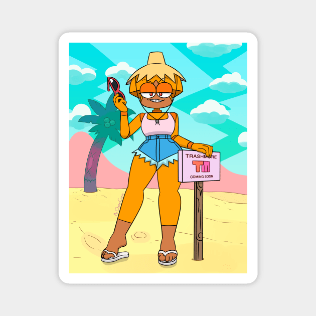 Shannon at the Beach Magnet by mrchasecomix