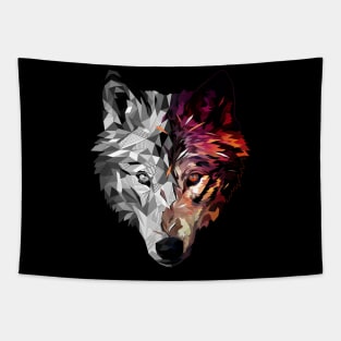 Wolf Low Poly Abstract Tapestry