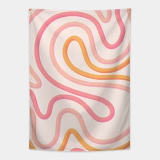 Cute Pink Abstract Swirl Retro 70s Tapestry