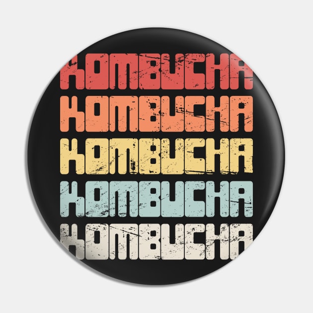 Vintage KOMBUCHA Text Pin by MeatMan