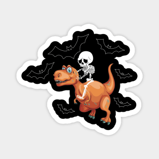 Funny Halloween Skeleton And Dinosaur product Magnet