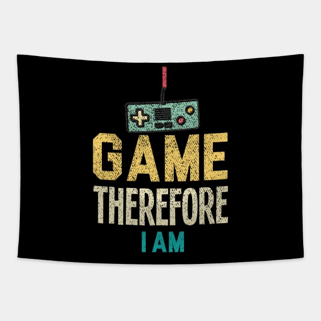 I Game Therefore I Am Tapestry by NoBreathJustArt