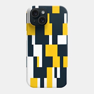 Yellow black and white abstract geometric pattern, Bauhaus style Phone Case