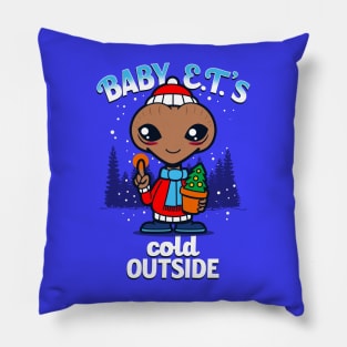 Cute Funny Retro Alien Cute Cartoon Cold Winter Meme Pillow