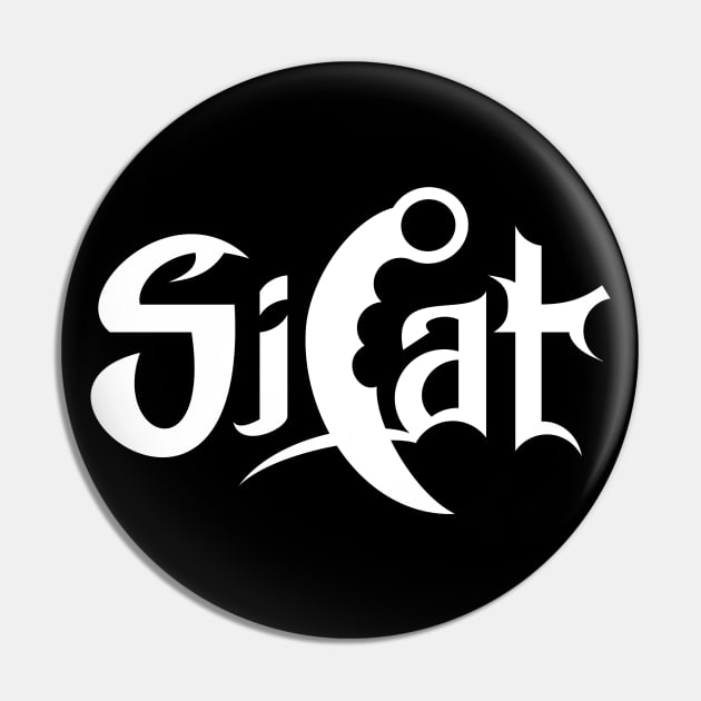 Silat Lettering White Karambit (on garment front) Pin by SSBDguy75