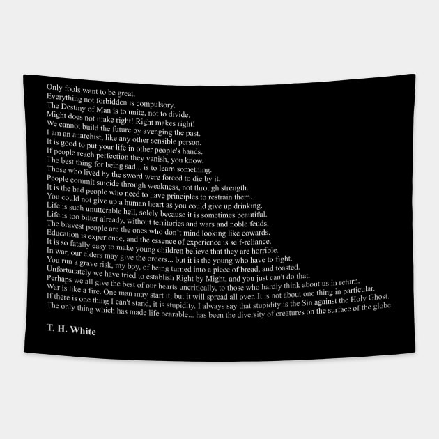 T. H. White Quotes Tapestry by qqqueiru