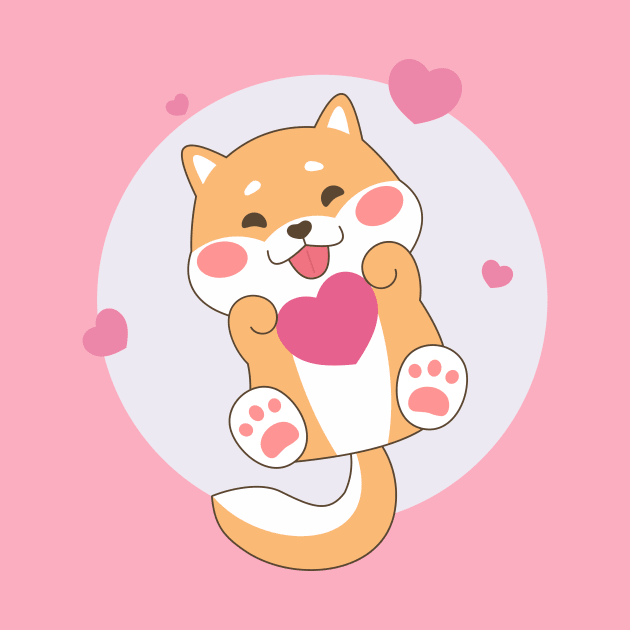 Cute Shiba Inu With Heart by Purplehate