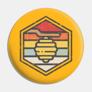 Retro Badge Beehive Light Pin