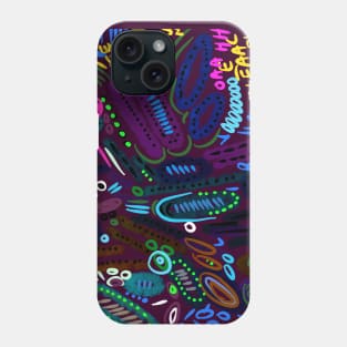 Intricate abstract expressionism with numbers dots Phone Case