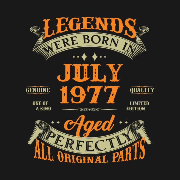 46th Birthday Gift Legends Born In July 1977 46 Years Old by Schoenberger Willard