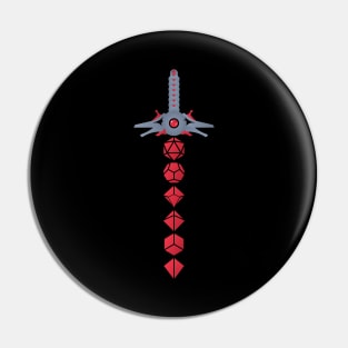 Ruby Dice Sword of the Blood Hunter Tabetop RPG Pin