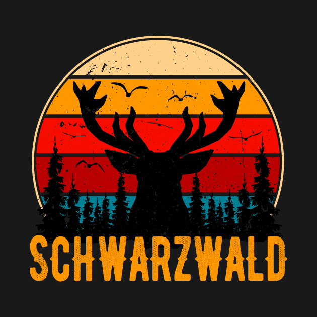 Schwarzwald Retro Hirsch Schwaben Schwarzwälder by Foxxy Merch