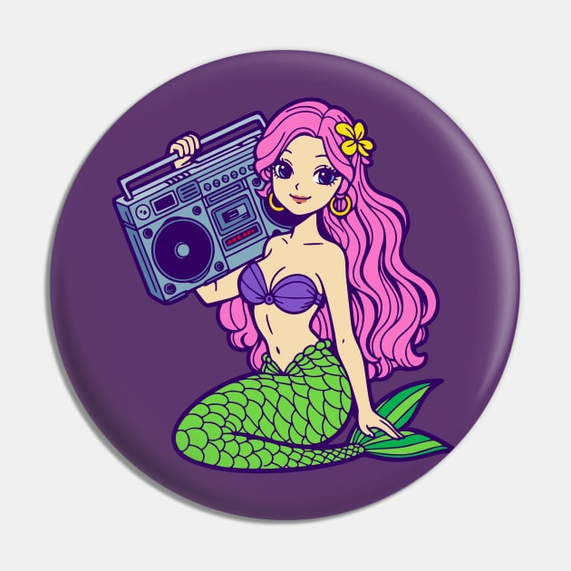 Mermaid Radio Pin by DavesTees