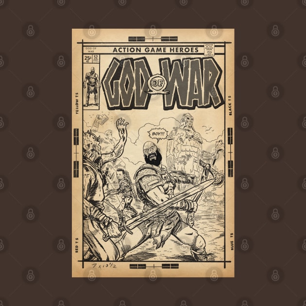 God of War fan art comic cover line art by MarkScicluna