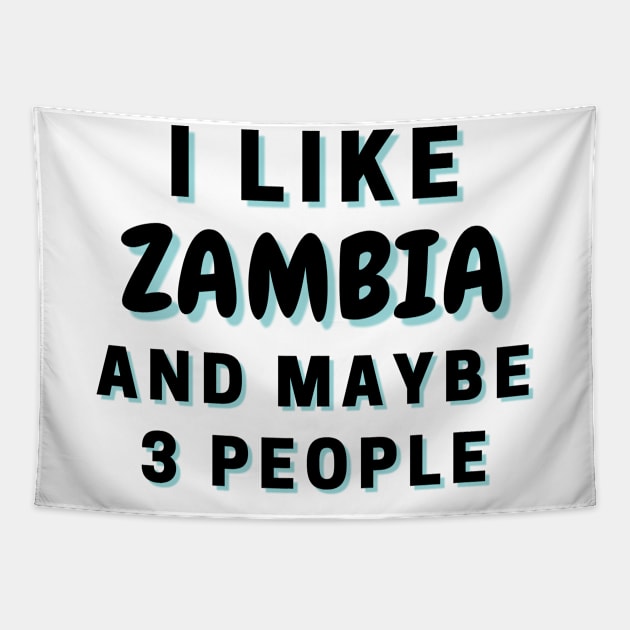 I Like Zambia And Maybe 3 People Tapestry by Word Minimalism