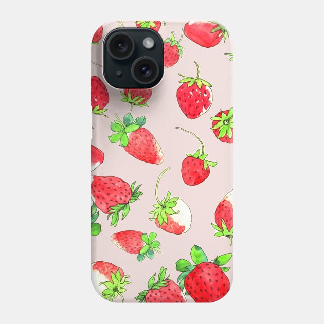 strawberries Phone Case by Sarokey