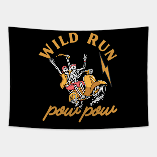 Bikers Wild Run Tapestry